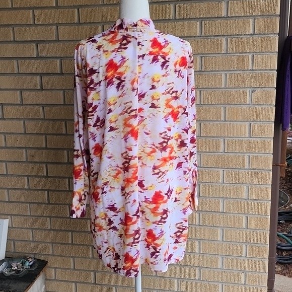 Terra & Sky plus size tunic brightly colored long sleeve blouse - Picture 6 of 12